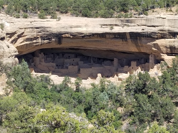 Cliff Palace Mesa Verde National Park Colorado USA See people at middle right for scale August  