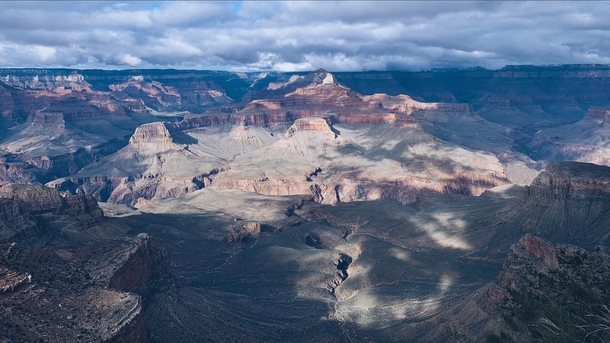 Clouds casting shadows over the Grand Canyon 