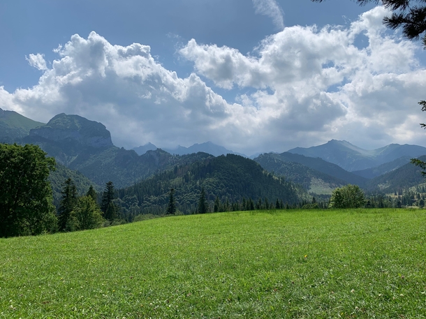 Clouds over Tatra Mountains during a sunny day 