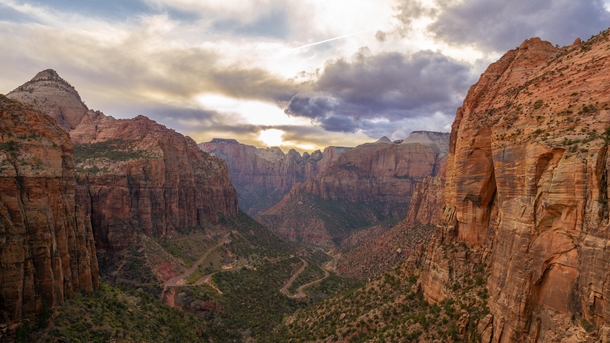 Cloudy Sunset at Zion National Park Utah 