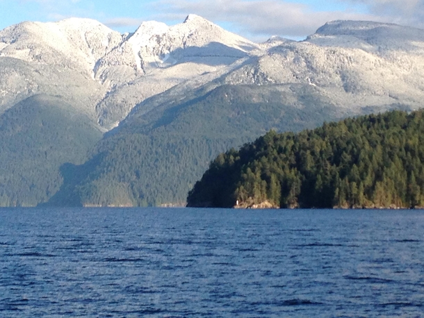 Coast Mountains British Columbia taken from the Comox-Powell River ferry 