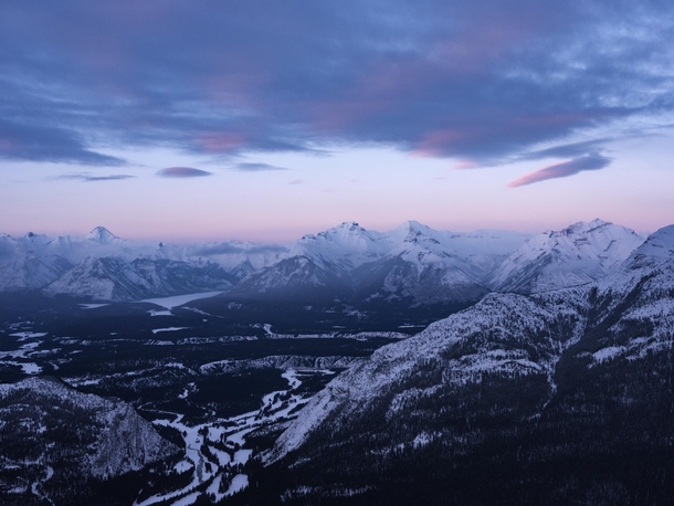 Cold evening over Banff Canada 