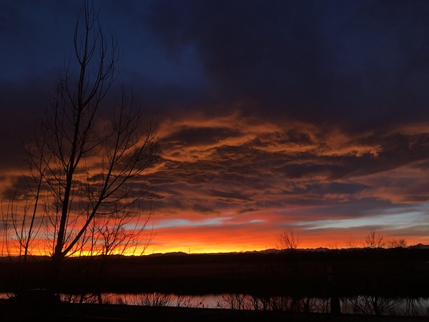 Colorado winter sunset no filters