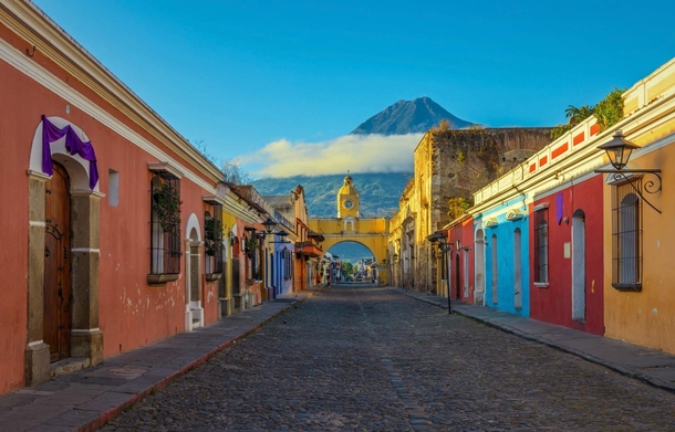Colorful street of Antigua Guatemala