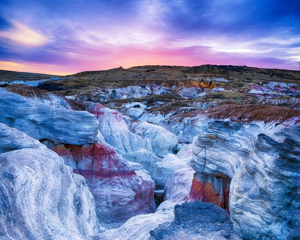 Colorful sunrise over the Paint Mine Interpretive Park Colorado Photo by Dave Soldano 