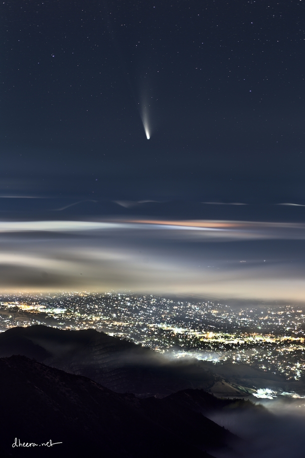 Comet NeoWise as seen from the summit of Mt Diablo California 