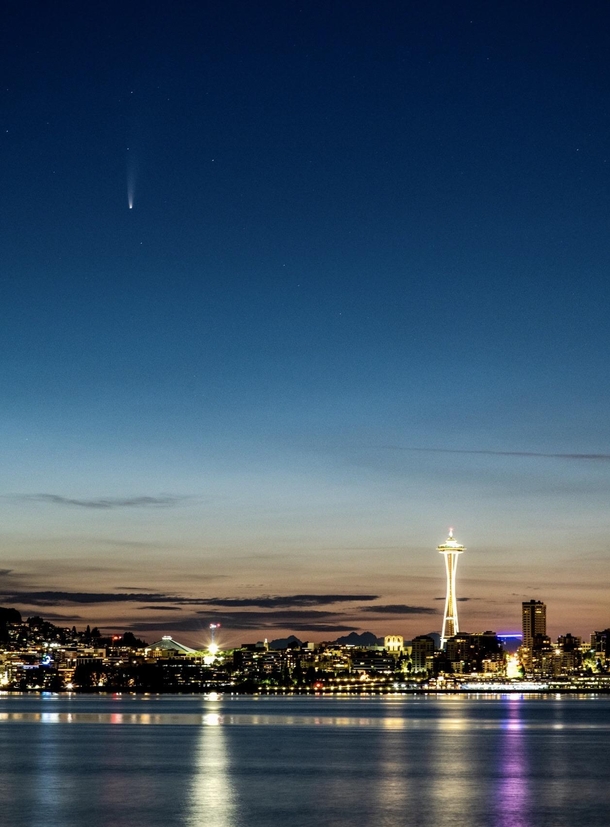 Comet NEOWISE over the Space Needle 