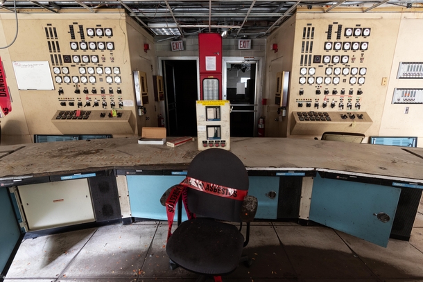 Control room of an abandoned American coal power plant 