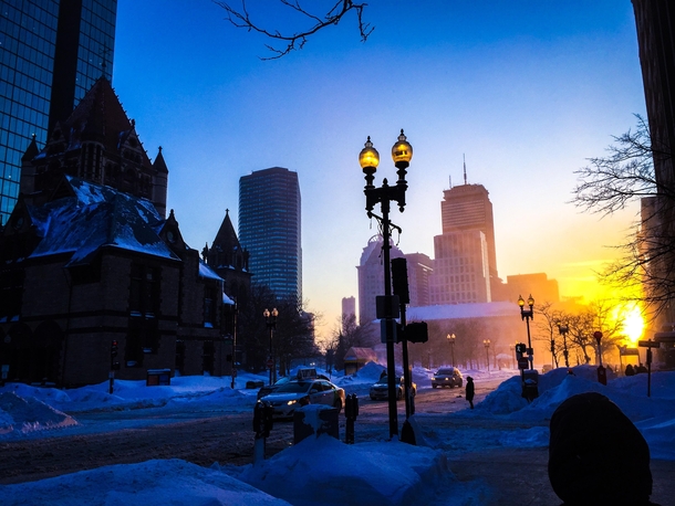 Copley Square Boston Massachusetts in Winter 
