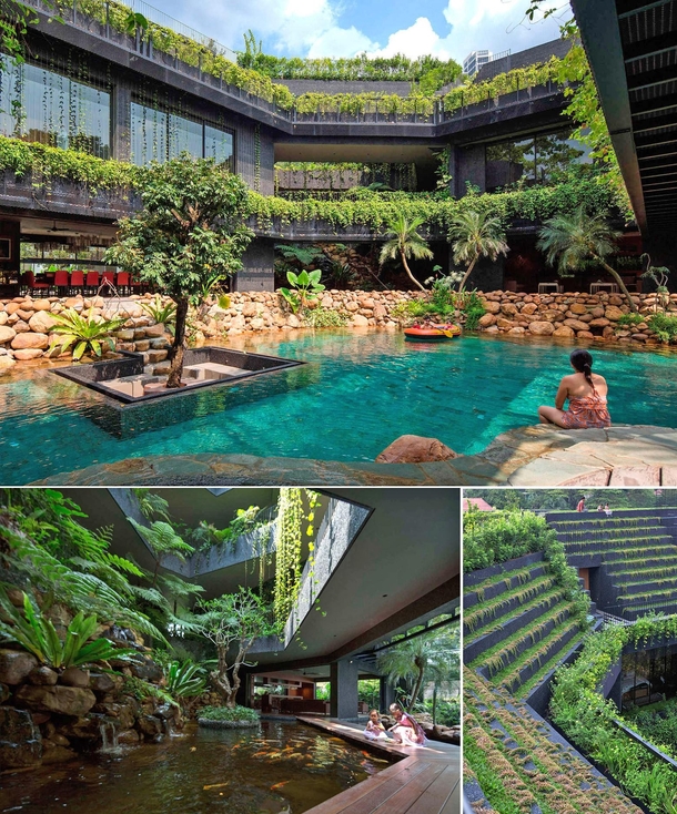 Cornwall Gardens a huge sustainable home in Singapore with a stepped garden on its roof 