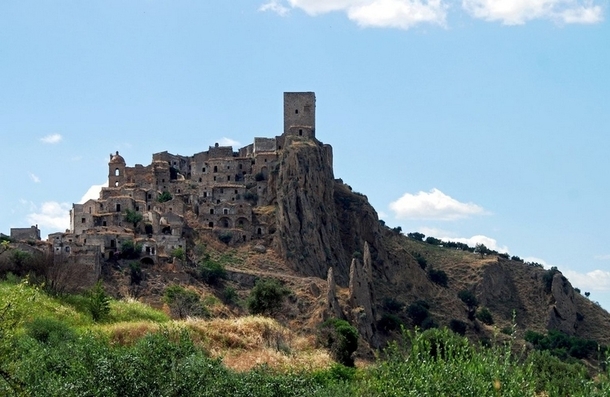 Craco Italy Abandoned in  because of recurring earthquakes 