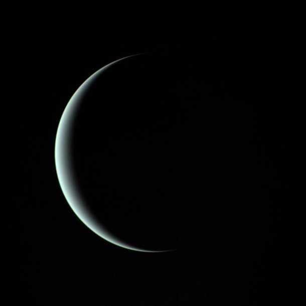 Crescent of Uranus from Voyager  