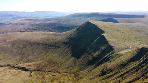 Cribyn from the summit of Pen y Fan Brecon Beacons South Wales 