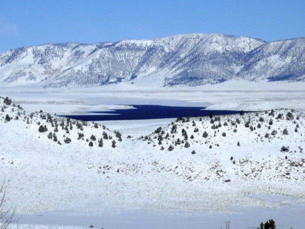 Crowley Lake CA after snow storm 