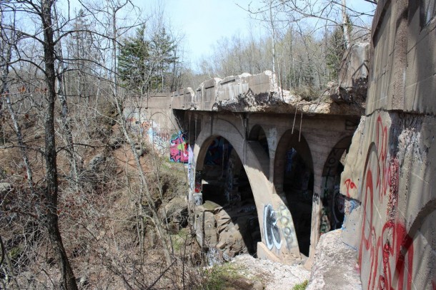 Crumbling road bridge Duluth MN 