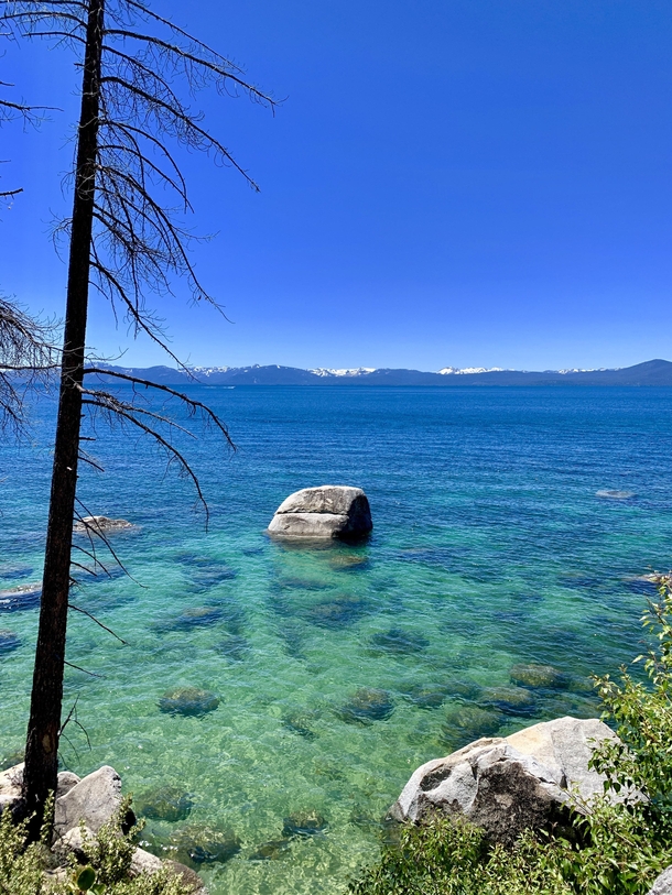 Crystal clear water Lake Tahoe 