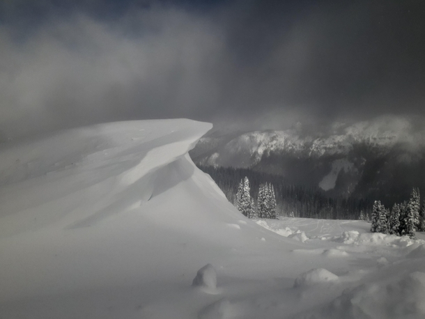 Crystal Mountain wind-lip from the recent storm OCx