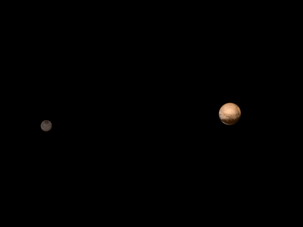 Current highest resolution photo of Pluto and Charon from New Horizons colour data taken from previously in the mission 