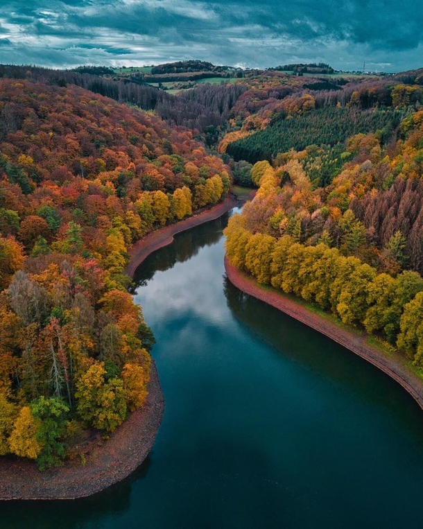 Curvy Lake in Altena Germany 