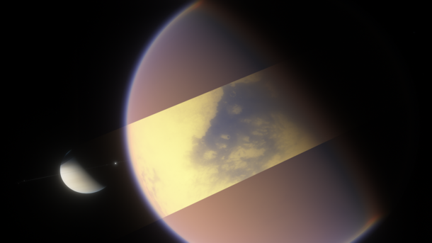 Cut away the cloud cover of Titan and youd see the oceans underneath 