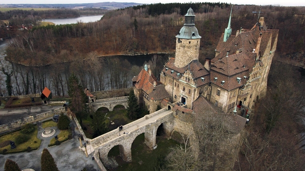 Czocha Poland Dolnolskie Niederschlesien a medieval fortress at the core built at the crossroads of Czech Polish and German settlement and confluence The older part was built out as a residence buy a German industrialist from Dresden around  in historical