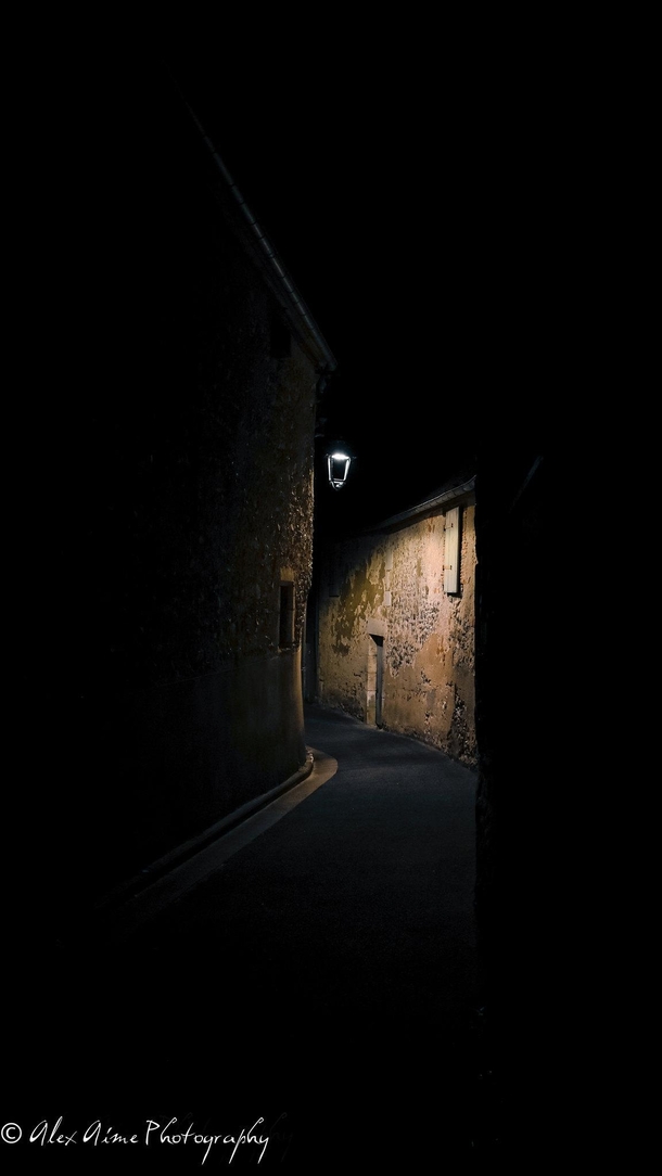 Dark night village abandoned