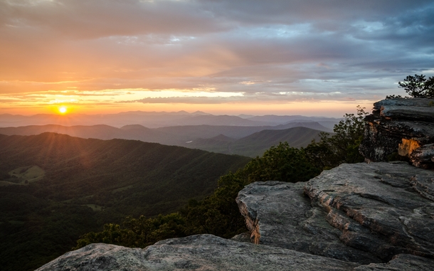 Daybreak on the Appalachian Trail - view from McAfee Knob Catawba VA 