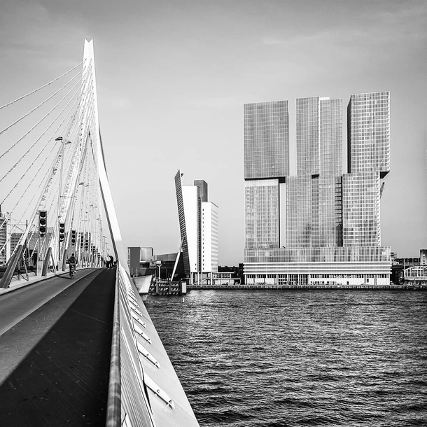 De Rotterdam by OMA from the Erasmus bridge by UNStudio Photo yusufchiniwala 