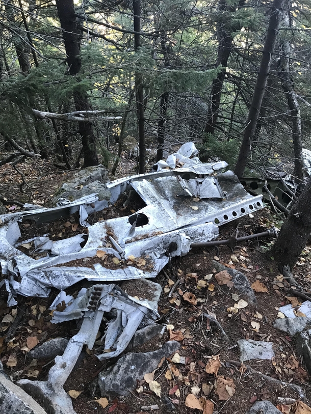 Debris from a plane crash near the summit of Belknap Mountain Gilford NH