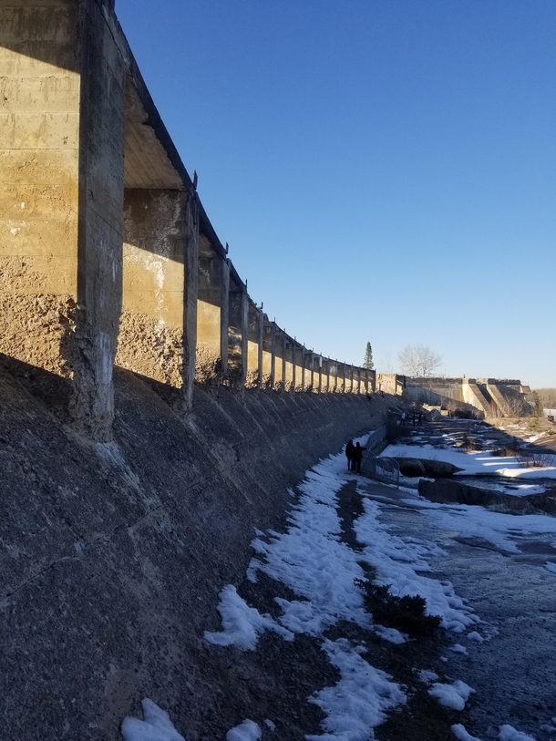 Decommissioned Hydro Dam spillway built  Manitoba Canada 