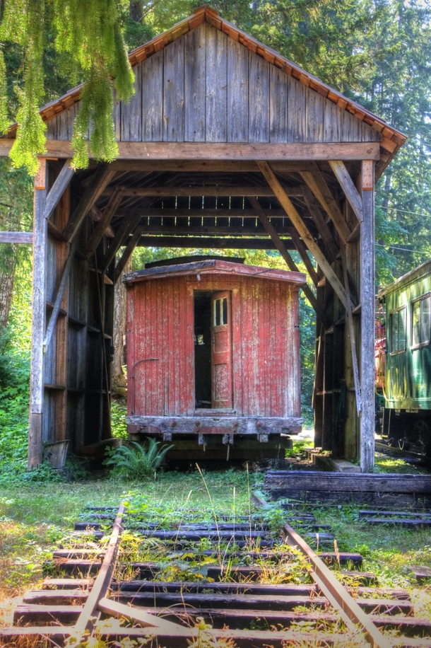 Decommissioned sad caboose at McLean Steam Sawmill Port Alberni BC Photo by Lotus Johnson 
