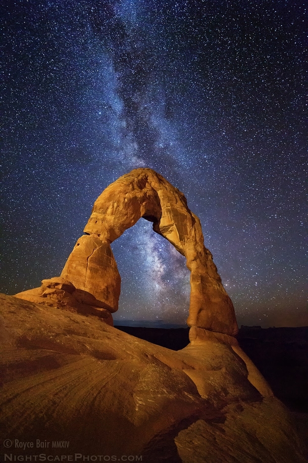Delicate Arch and the Milky Way I did the lighting 