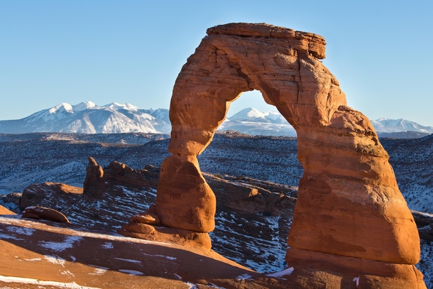 Delicate Arch at Arches National Park last winter 