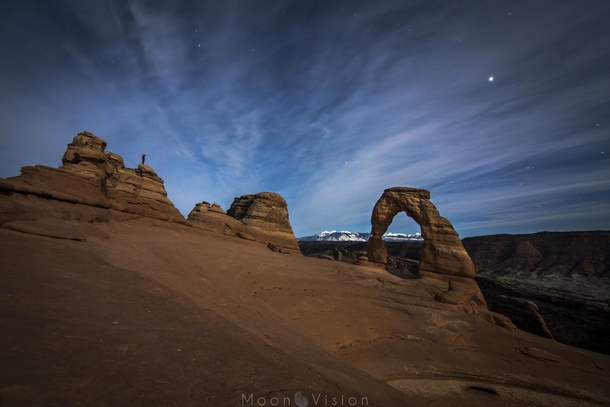 Delicate Arch illuminated by Grandmother Moon 