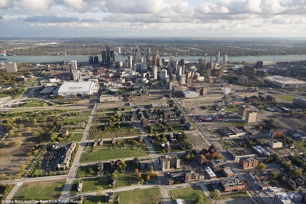 Detroit is slowly becoming an urban island yet its larger footprint remains 