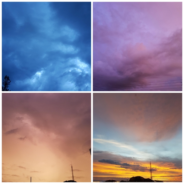 Different sky colors Taken from my house in January  Brazil