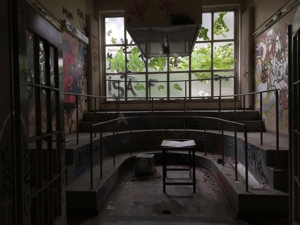 Dissection table in an abandoned Anatomy Institute in Berlin 