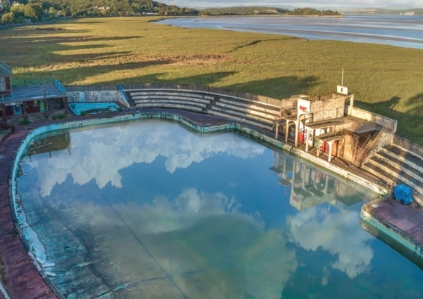 Disused open air swimming pool near the coast in North England Credit to i-am-seancom
