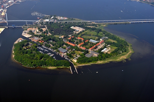 Dnholm island with the bridge connecting the city of Stralsund and the island of Rgen 