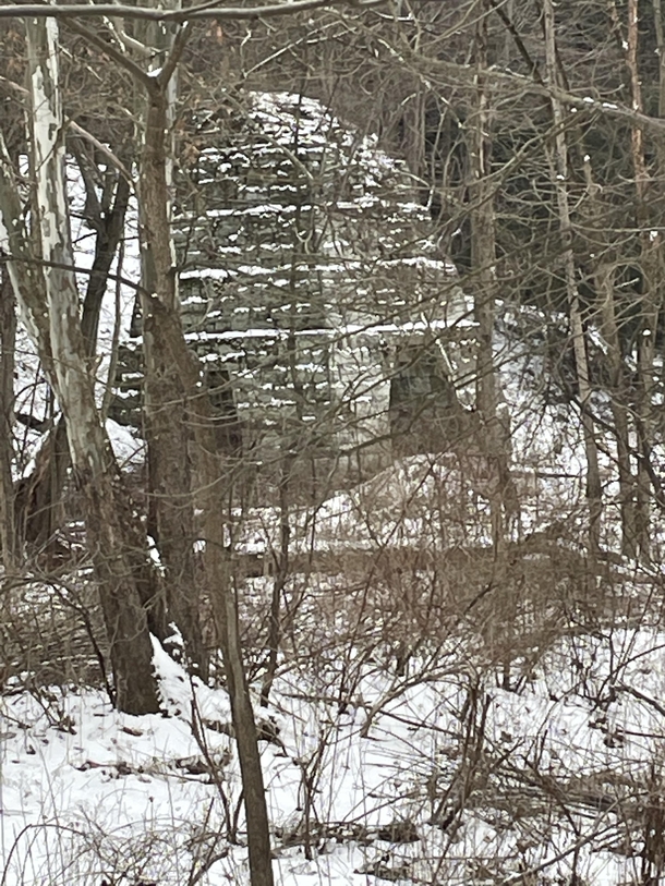 Does anybody know what this is There is a bunch of no trespassing signs and it is clear that NOBODY should be on the property To me it looks like a mine entrance from the main support structure and the shape of the entrance tunnel This is definitely weird