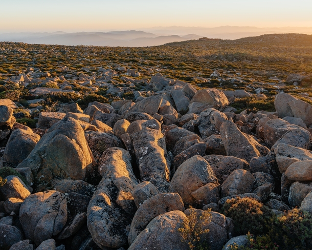 Dolerite Boulder Field on the South Wellington Plateau Tasmania 