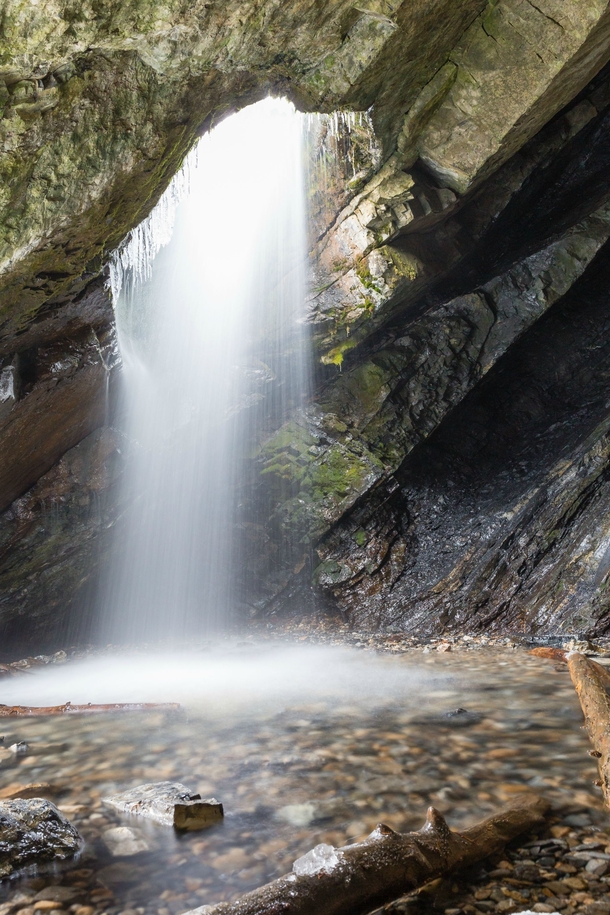 Donut Falls is an awesome little waterfall in the Wasatch mountains near Salt lake City 