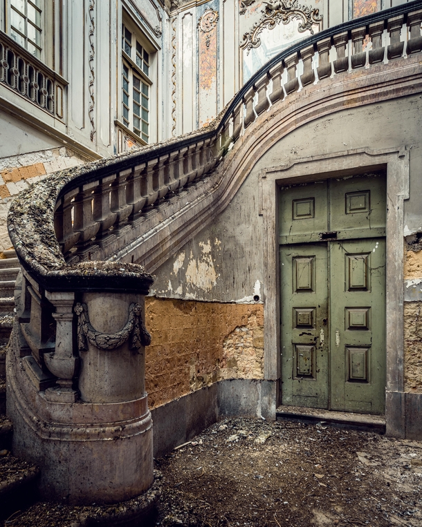 Door in an abandoned palace Portugal 