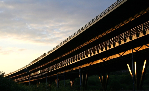 Double decker motorway viaduct 
