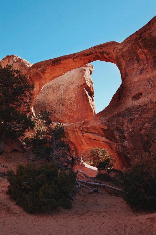 Double O Arch in Arches National Park Moab UT 