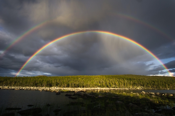 Double rainbow Femundsmarka Norway 