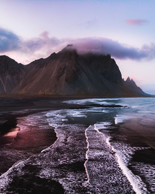 Dramatic black sand beaches of Iceland 