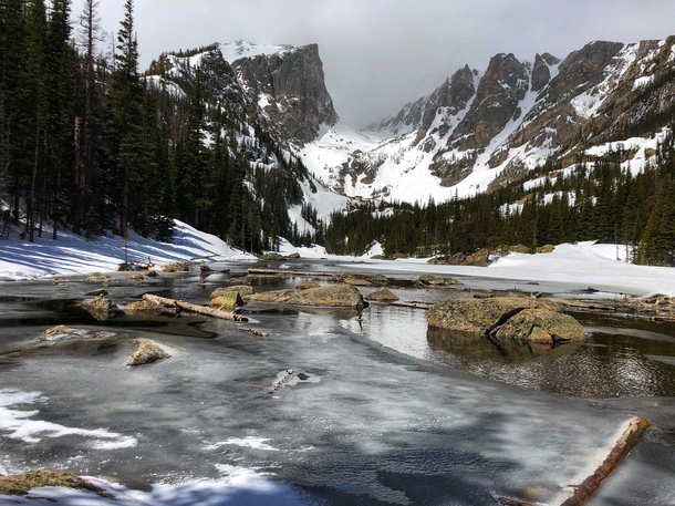 Dream Lake in Rocky Mountain National Park Colorado US 