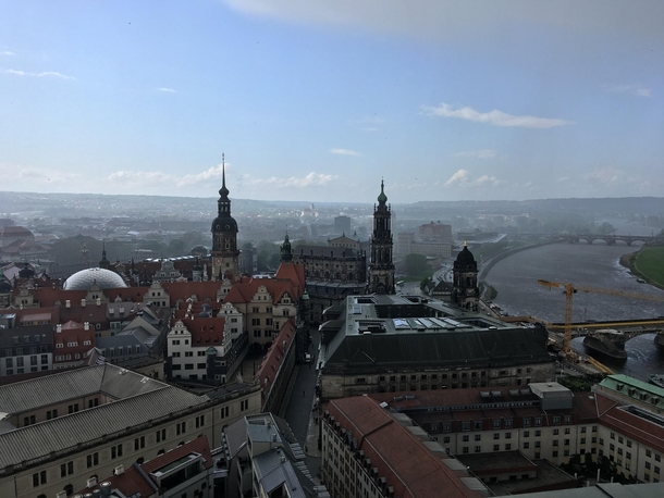 Dresden Germany A hail storm was moving in which is why the background is all foggy looking