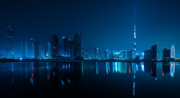 Dubai Night Skyline 